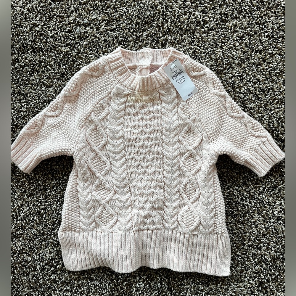 Pink Cable Knit Sweater Dress